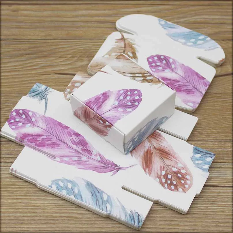 ZerongE jewelry10pc DIY THANK YOU gifts packag Vintage kraft flower Gifts box Packaging For Wedding home party suppiles