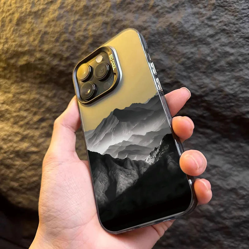 Phone Case For iPhone 16E Cases For iPhone 16 14 13 11 12 Pro Max 7 8 16 Plus XR XS X SE2 New Colorful Mountain View Print Cover