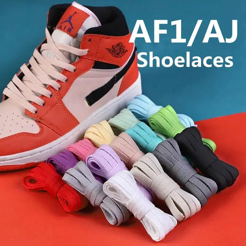 1Pair AF1/AJ Shoelaces for Sneakers Classic Flat Shoe laces White Black Canvas Shoelace NAir Force Rope Sport Shoestrings