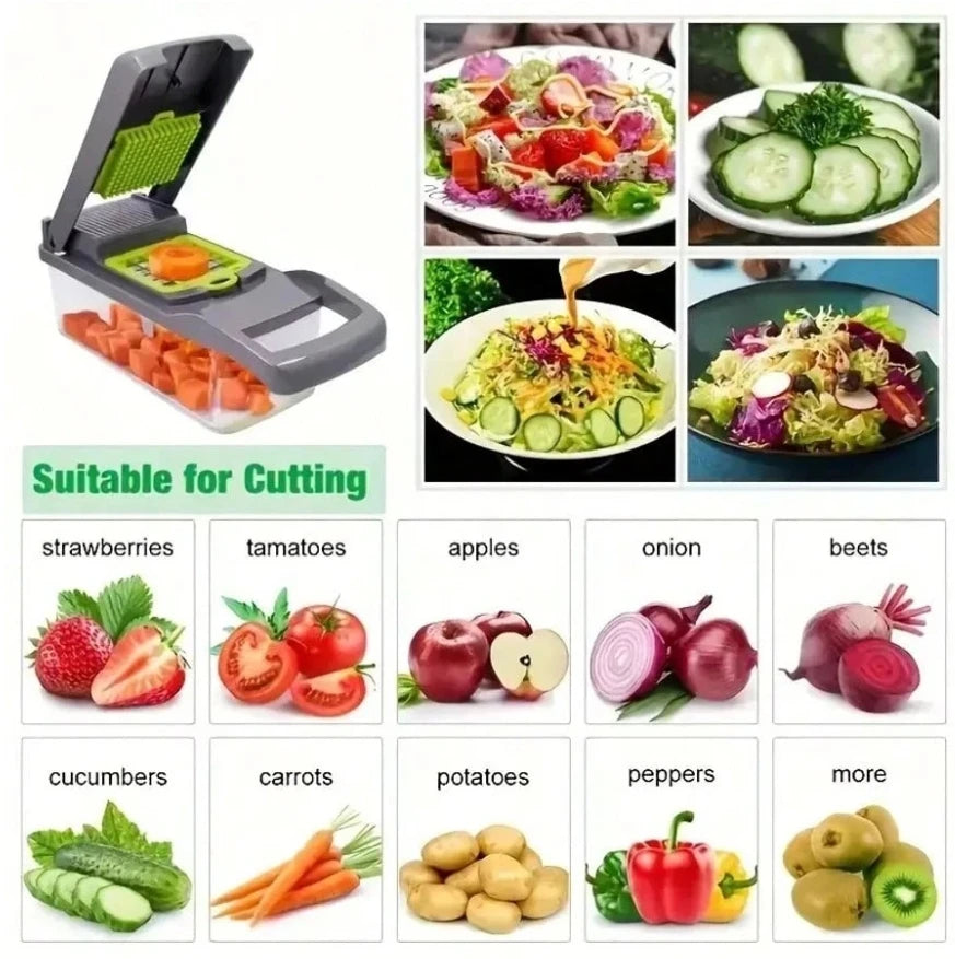 16 In 1 Vegetable Chopper, Professional Onion Chopper, Multifunctional Food Chopper, Kitchen Vegetable Slicer Dicer, Vegetable C
