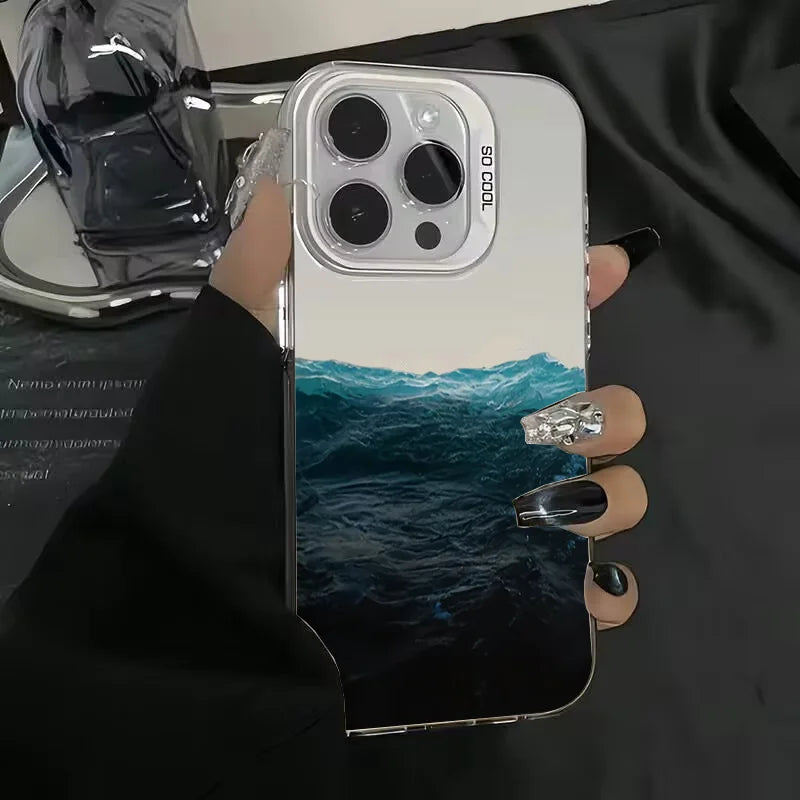 Phone Case For iPhone 16E Cases For iPhone 16 14 13 11 12 Pro Max 7 8 16 Plus XR XS X SE2 New Colorful Mountain View Print Cover