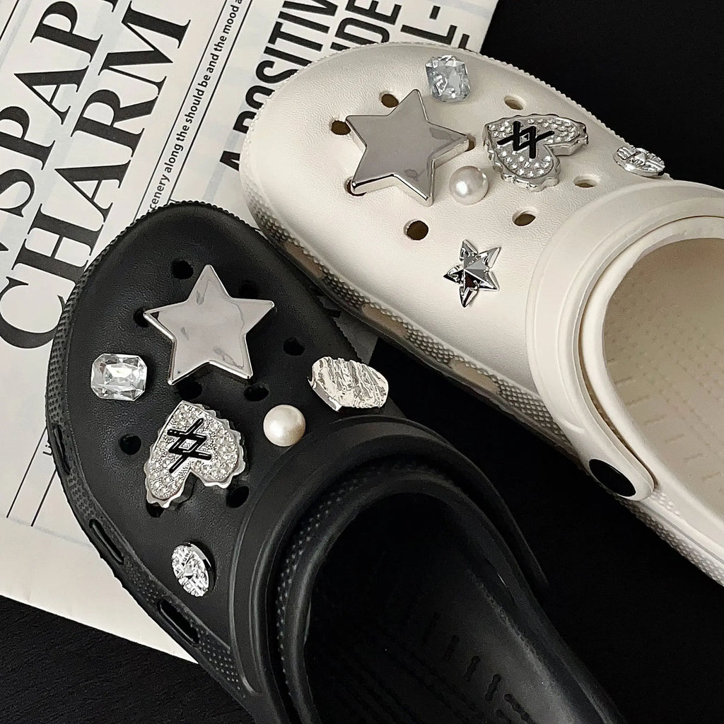 Shiny Cute Sweet Cool Shoe Charms for Crocs Set Little Bear Rabbit Clogs Pins Slipper Accessories Garden Sandals Girl Gift