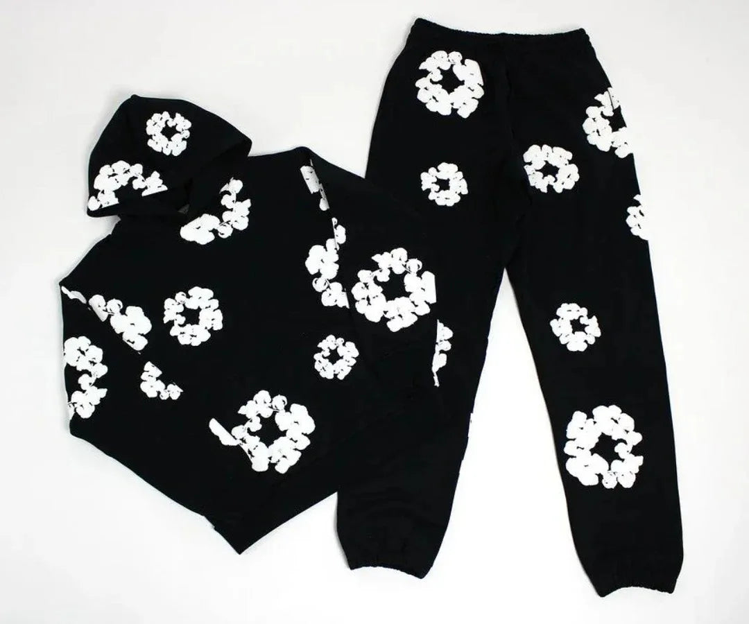 DENIM TEARS brand hot selling new fashionable cotton foam printed hoodie, European and American trendy men's sports suit