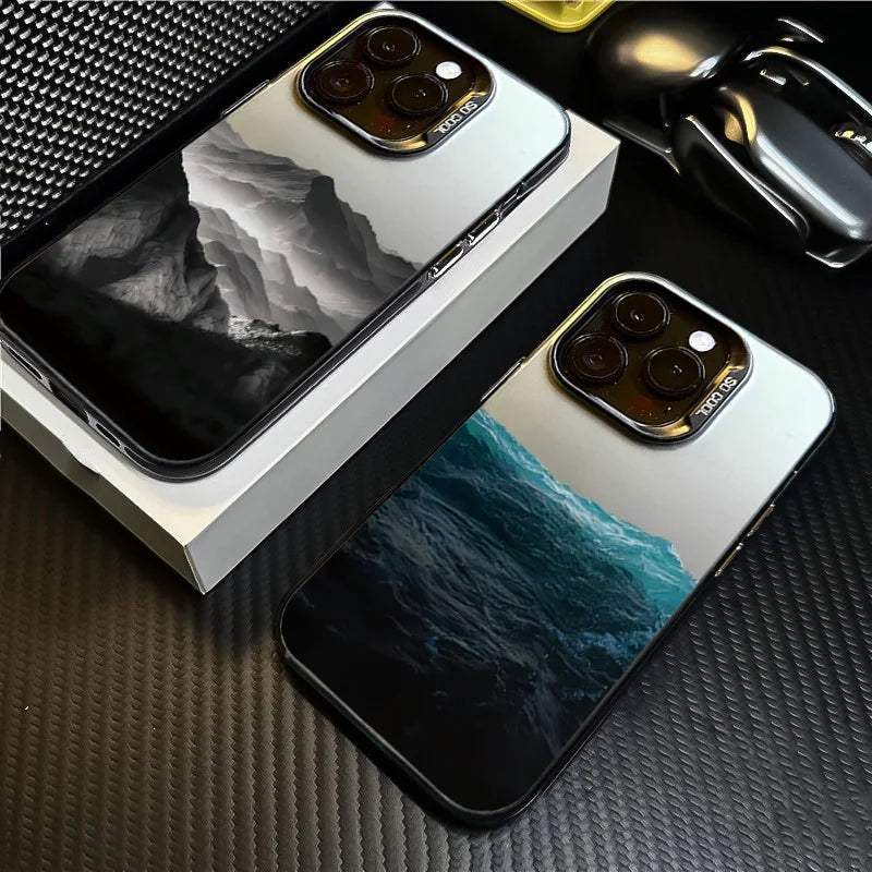 Phone Case For iPhone 16E Cases For iPhone 16 14 13 11 12 Pro Max 7 8 16 Plus XR XS X SE2 New Colorful Mountain View Print Cover