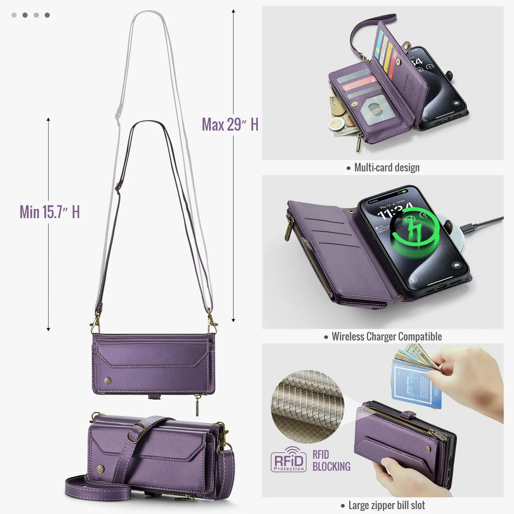 Mobile Phone Case Multifunctional Flip Zipper Wallet Mobile Phone Case Case Iphone  Phone Cases Mobile Phones Card Case