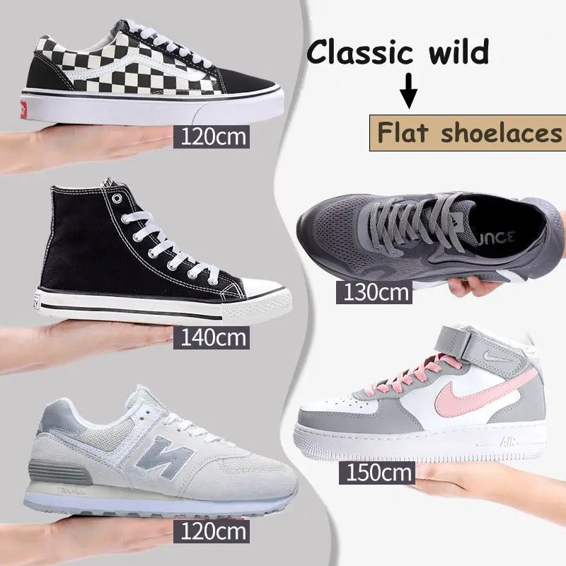 1Pair AF1/AJ Shoelaces for Sneakers Classic Flat Shoe laces White Black Canvas Shoelace NAir Force Rope Sport Shoestrings