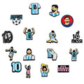 16pcs Best Player From Argentina Charms For Garden Shoes Decoration Pins Futbol Wristband Crox Accessories Adult Kids Wholesale