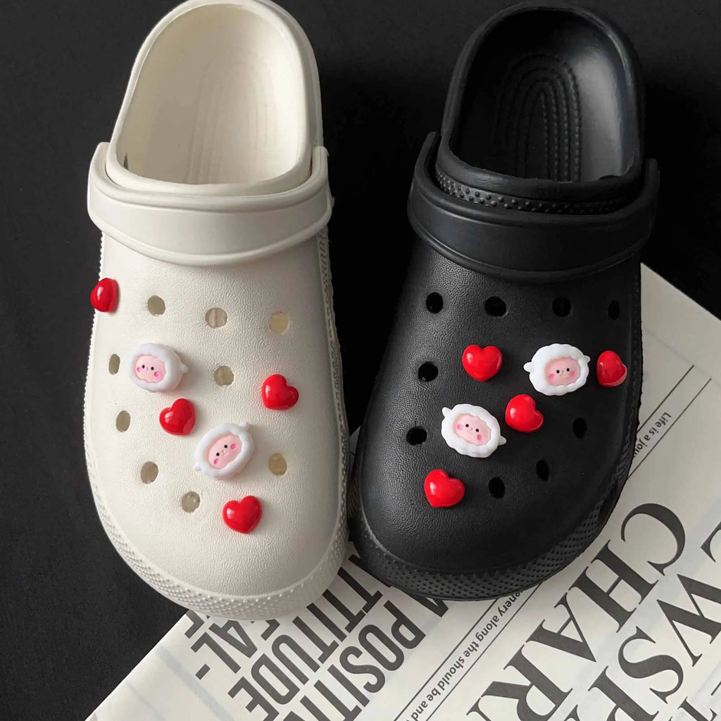 Cute Cartoon Red Love Sheep Set Shoe Charms for Crocs Decorations Clogs Pins Garden Sandals Slipper Accessories Kids Girl Gift