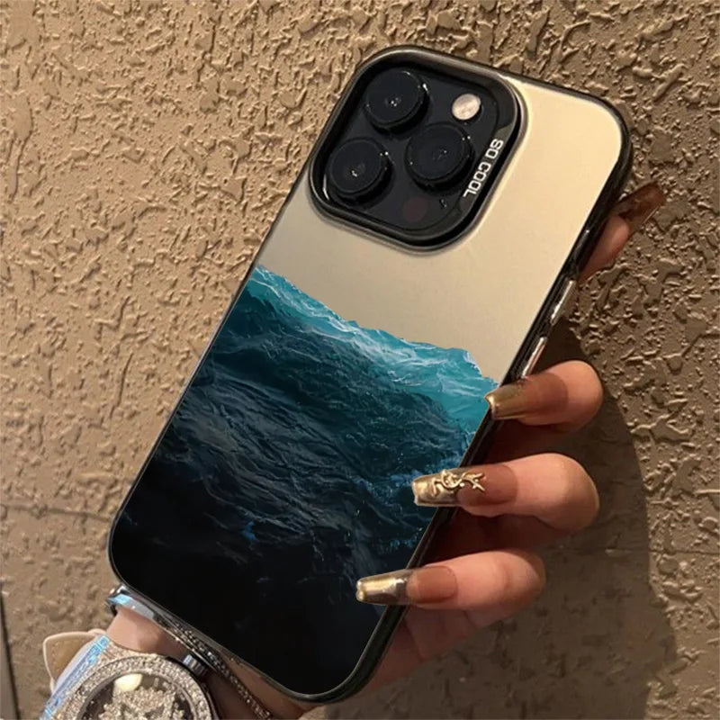 Phone Case For iPhone 16E Cases For iPhone 16 14 13 11 12 Pro Max 7 8 16 Plus XR XS X SE2 New Colorful Mountain View Print Cover