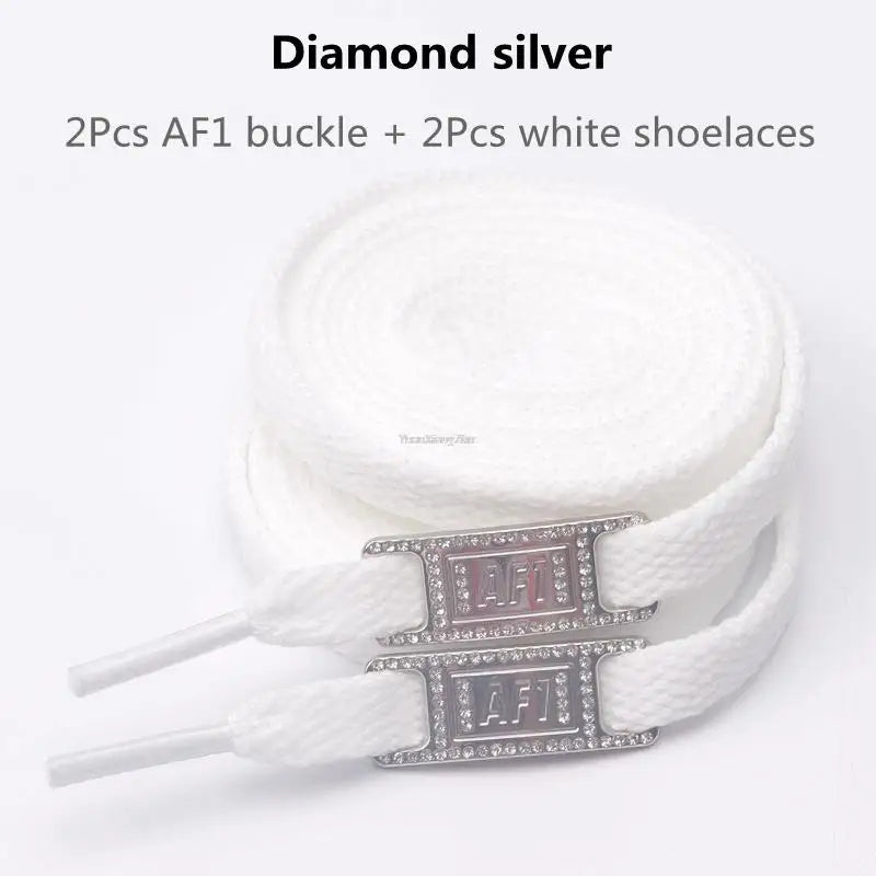 New AF1 Shoelaces Combination White Flat laces and Shoe Decoration Suit Sneaker Shoelace Fashion Air Force One Shoes Accessories