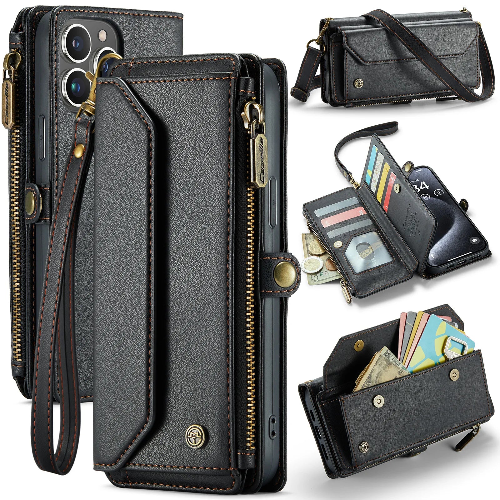 Mobile Phone Case Multifunctional Flip Zipper Wallet Mobile Phone Case Case Iphone  Phone Cases Mobile Phones Card Case