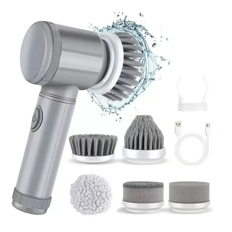 Electric Spin Scrubber Cordless Spin Scrubber with 5 Replaceable Brush Heads Electric Cleaning Brush Cleaning Tools